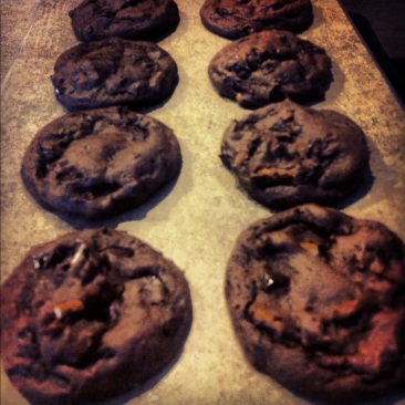 Double Chocolate Chip Pretzel Cookies